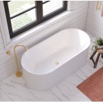 Eleanor Fluted Gloss White Freestanding Acrylic Bath 1700